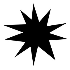 Obraz premium Abstract spiky starburst design featuring sharp points and bold black color isolated on white
