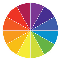 Vibrant color wheel showcasing primary secondary and tertiary hues for designers and artists
