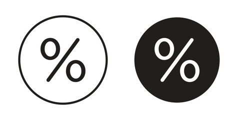 Percent icon art in black and white