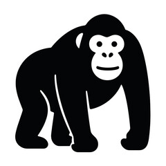 Obraz premium Silhouette of a gorilla in side view