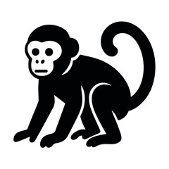 Obraz premium Stylized monkey silhouette with curved tail and minimalist design