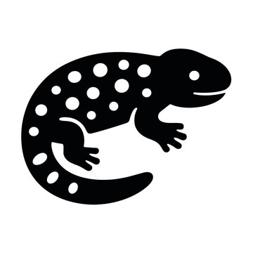 black spotted salamander silhouette clip art preview