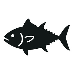 Fototapeta premium Silhouette of a tuna fish in profile view with distinctive fin and tail features