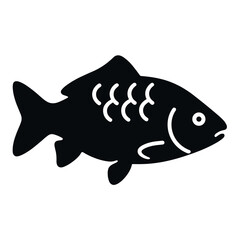 Obraz premium Silhouette of a fish with minimalist design on white background