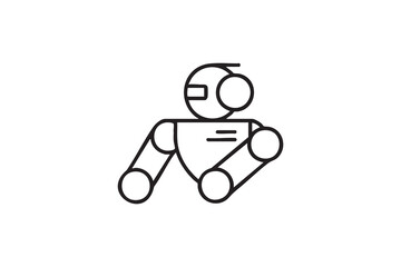 Minimal Line Drawing AI Robot Icon Technology and Innovation Concept