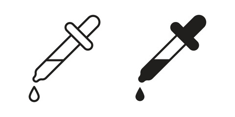 Pipette icon art in black and white