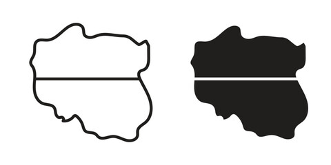 Poland icon art in black and white