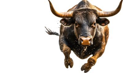 Fierce Bull Charging Forward