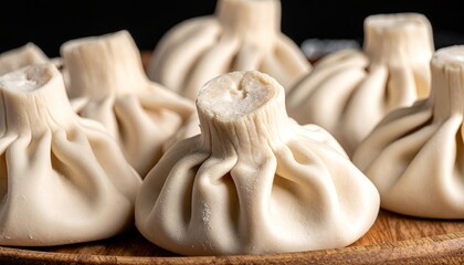 Georgian khinkali on a black background