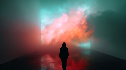 Fototapeta premium Silhouette at Ethereal Portal