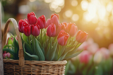 Bright flower market with colorful spring summer blossoms in full bloom, green house, flower store, generative ai