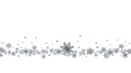 Silver Snowflakes Falling on Black Background