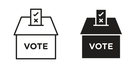 Referendum icon art in black and white