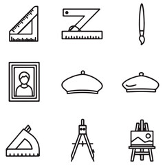 Diverse Collection of Art, Drawing, and Design Tools Icons