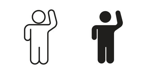 Salute icon art in black and white