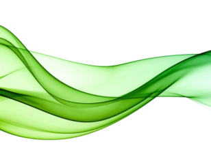 Abstract, flowing waves of green and yellow hues against a stark, black background