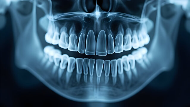 Ultra-realistic teeth x-ray with tissue contrast