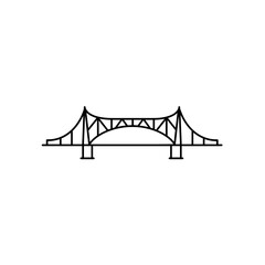 Obraz premium Minimalist black line drawing of a bridge on white background 