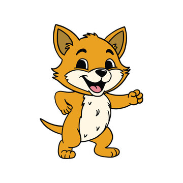 cute fox cartoon character illustration