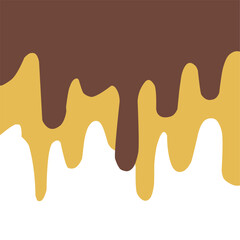hot melt cheesy, choco cheese flat melting, chocolate drip background, hot cocoa flow, sweet dessert vector,  milk drop illustration, brown liquid wave, melting chocolate cartoon,