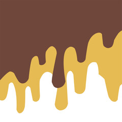 hot melt cheesy, choco cheese flat melting, chocolate drip background, hot cocoa flow, sweet dessert vector,  milk drop illustration, brown liquid wave, melting chocolate cartoon,