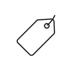 Blank price tag outline in minimalist black design  
