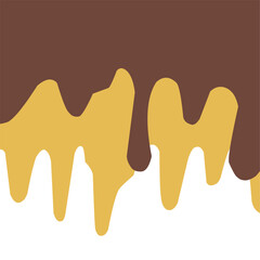 hot melt cheesy, choco cheese flat melting, chocolate drip background, hot cocoa flow, sweet dessert vector,  milk drop illustration, brown liquid wave, melting chocolate cartoon,
