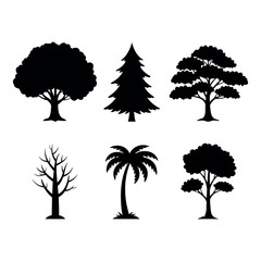 Fototapeta premium Tree Icon Set – Nature Forest Collection