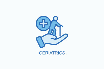 Geriatrics Icon Or Logo Isolated Vector Illustration