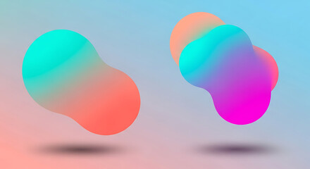 Glossy 3D Liquid Blob Abstract