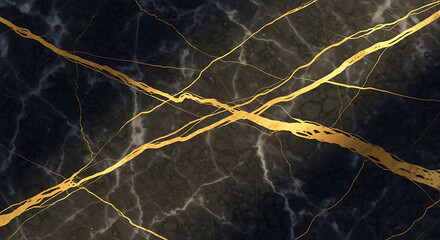 Black Marble with Gold Vein Elegance