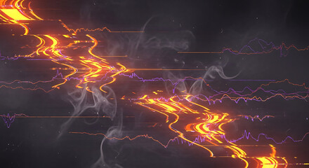 Halloween Abstract Neon Glitch Background