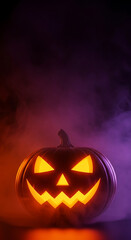 Neon Pumpkin Glow Halloween Background