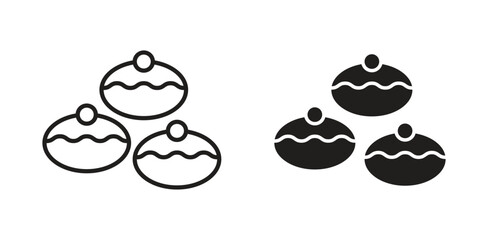 Sufganiyah icon art in black and white