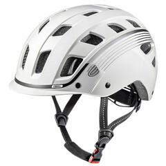 Fototapeta premium Stylish white helmet for cycling and outdoor activities, designed for safety and comfort