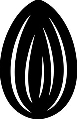 almond nut silhouette vector illustration