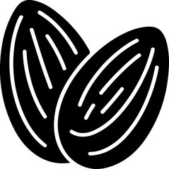 almond nut silhouette vector illustration