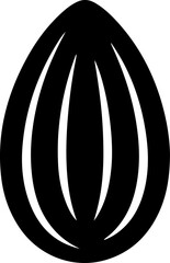 almond nut silhouette vector illustration