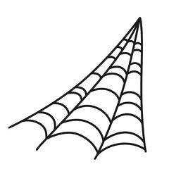 Simple Cartoon Illustration of Dirty Spider Web for Halloween Decoration