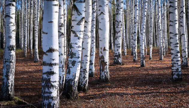 White Trunks Of Birch Trees