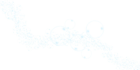 Realistic White Soap Bubbles Stream, Glowing Foam Trail Overlay on Black Background
