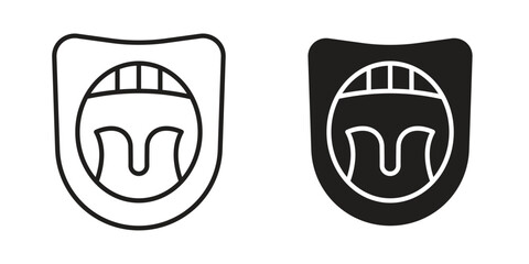 Tonsillitis icon art in black and white