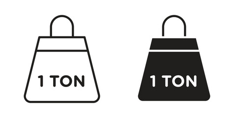 Tonne icon art in black and white