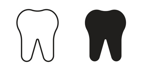 Tooth icon art in black and white