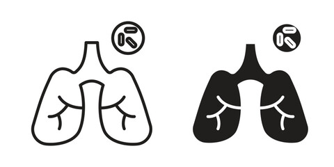 Tuberculosis TB icon art in black and white