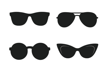 Collection of diverse fashion sunglasses silhouettes and stylish eyewear designs