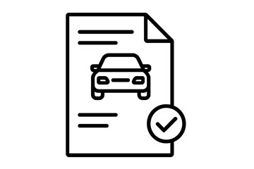Official document for vehicle ownership or insurance with a clear approval checkmark