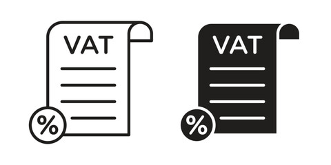 Value added tax VAT icon art in black and white