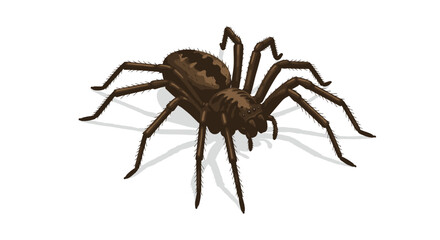 Realistic 3d spider render featuring detailed hairy texture and shadow effects