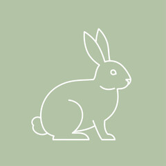 Obraz premium Clean, Minimalist Line Art of a Cute Rabbit for Nature and Pet Concepts
